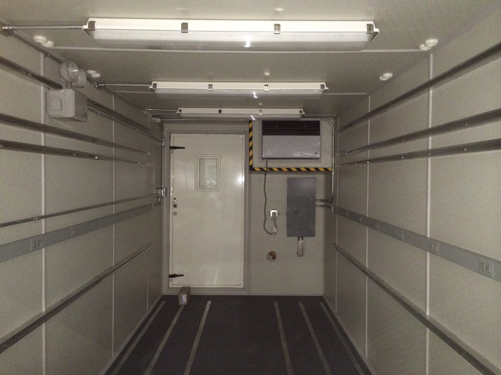 Container with Specialized Mounts and Recessed HVAC Unit