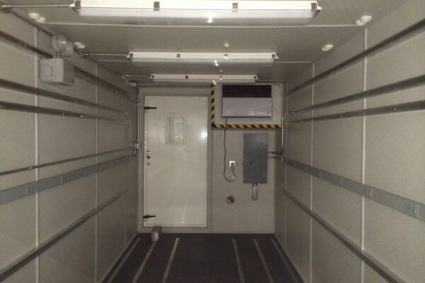 Container with Specialized Mounts and Recessed HVAC Unit