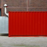 red shipping container