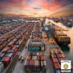 Shipping container prices and tariff impact at a commercial port in 2026